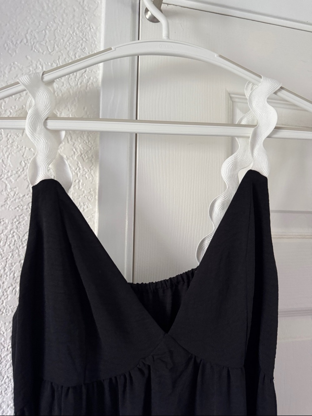 NWT Black Maxi Dress with White Trim - Women's Elegant Summer Dress - Picture 2 of 3